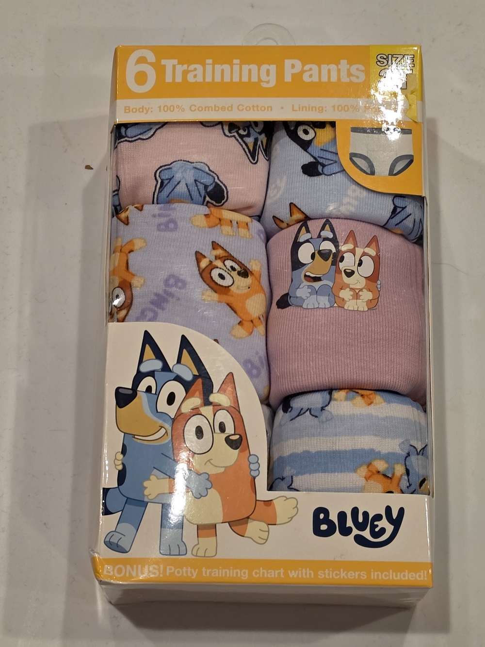 🧵♡Bluey Character Toddler Girl Training Pants, 6 - Pack, Sizes 3T - Picture 5 of 5